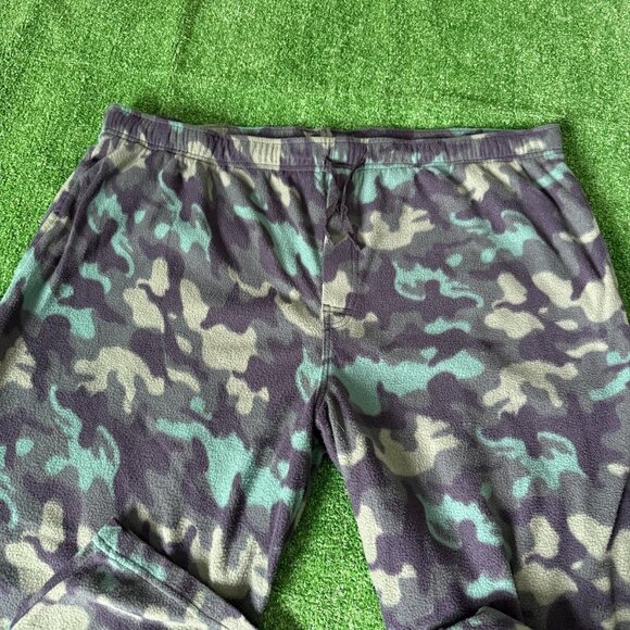 Fruit of the Loom Camo Green Fleece Pockets Loungewear Pajama Pants Big Size 2XL - Picture 6 of 12